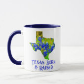 Texas Geboren & Raised Bluebonnets Staat Texas Tasse (Links)