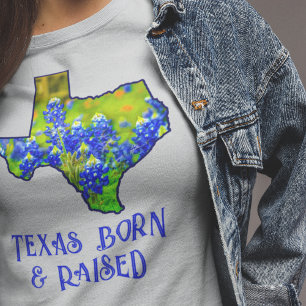 Texas geboren und aufgewachsen Bluebonnets Staat T T-Shirt