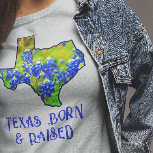 Texas Geborener Bluebonnets Staat von Texas Gray T-Shirt