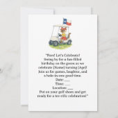 Texas Geburtstag Thema für GOLFER Cat Liebhaber Einladung (Rückseite)