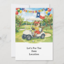 Texas Geburtstag Thema für GOLFER Cat Liebhaber Einladung