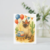 Texas Geburtstag Thema für Katzen Liebhaber Postkarte (Stehend Vorderseite)