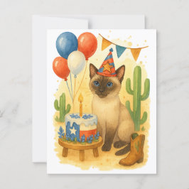 Texas Geburtstag Thema für Katzen Liebhaber Postkarte