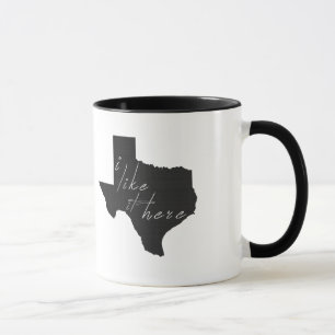 Texas geformt Ich mag es hier Texan schwarzen Halb Tasse