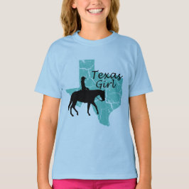 Texas Girl Horseback Girls T - Shirt