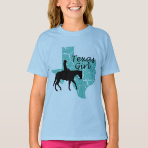 Texas Girl Horseback Girls T - Shirt