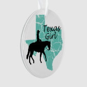 Texas Girl Horseback Weihnachtsschmuck Ornament (Vorderseite)