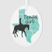 Texas Girl Horseback Weihnachtsschmuck Ornament (Vorderseite)