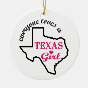 Texas Girl Keramik Ornament