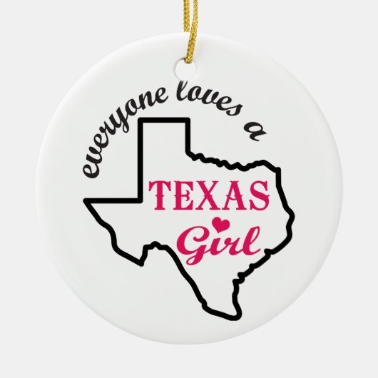 Texas Girl Keramik Ornament (Vorne)