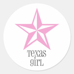 Texas Girl Runder Aufkleber