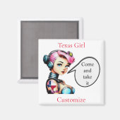Texas Girl Thunder_Cove Magnet (Vorderseite/Rückseite)