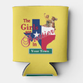 Texas Girls sind Hübscher in (INDIVIDUELLE NAME) Dosenkühler (Vorderseite)