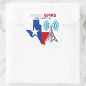 Texas GMRS Network - 3" Decals Quadratischer Aufkleber (Tasche)