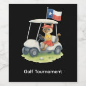 Texas Golfer Driving Golf Car Weinetikett (Einzelnes Label)