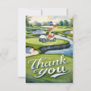 Texas Golfer Geburtstagsparty auf dem Golfplatz Dankeskarte