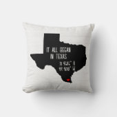 Texas GPS Koordinaten mit Herz Kissen (Vorderseite)