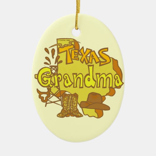 Texas Grandma Keramik Ornament (Vorne)