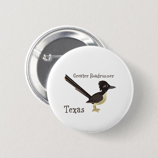 Texas Greater Roadrunner Button (Vorne & Hinten)