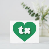 Texas green heart - I Liebe tx Postkarte (Stehend Vorderseite)