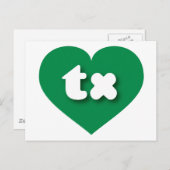Texas green heart - I Liebe tx Postkarte (Vorne/Hinten)