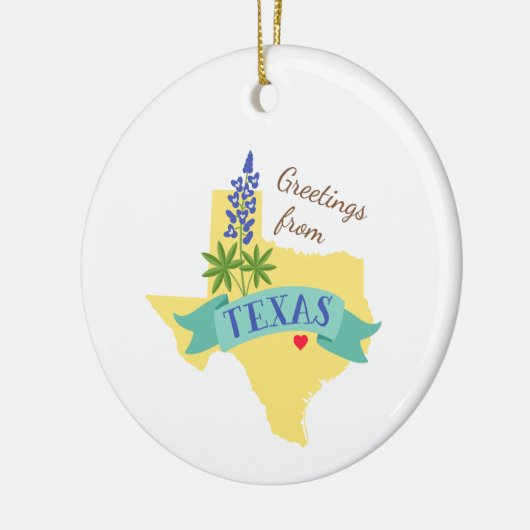 Texas Greetings Keramik Ornament (Links)