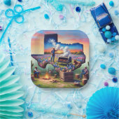 Texas GRILLEN Party 4 Pappteller (Party)