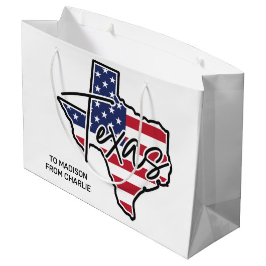 Texas Große Geschenktüte (Rückseite Schrägansicht)