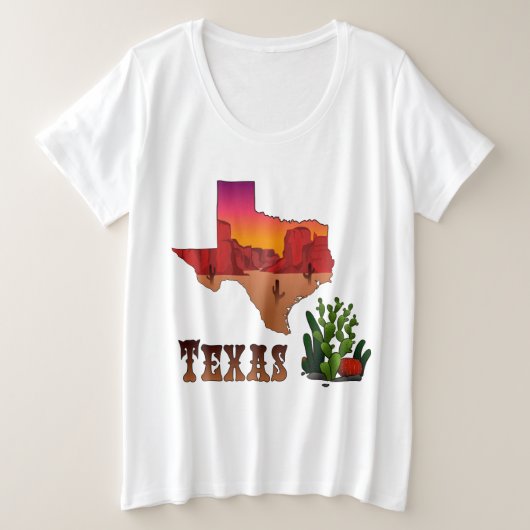 Texas Große Größe T-Shirt (Design vorne)