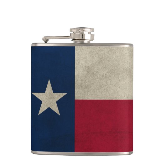 Texas Grunge - Lone Star Flag Flachmann (Vorderseite)