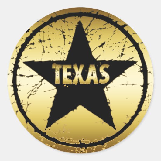 TEXAS GRUNGE STIL STAR RUNDER AUFKLEBER (Vorderseite)