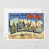 Texas Grußworte von US-Staaten Postkarte (Vorne/Hinten)