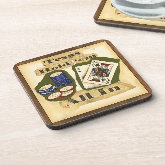 Texas halten 'Em Hand mit König und As Untersetzer (Linke Seite)