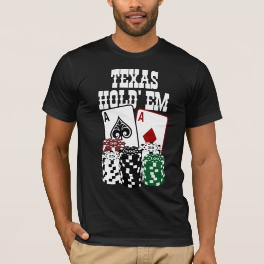 Texas halten sie - zwei Asse und Chips T-Shirt (Vorderseite)