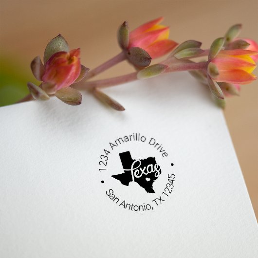 Texas Heart Cutout-Adresse Gummistempel
