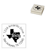 Texas Heart Cutout-Adresse Gummistempel (Stempel)