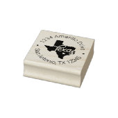 Texas Heart Cutout-Adresse Gummistempel (Stempel)