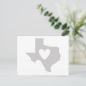 Texas Heart Gray Lone Star Staat Texan Liebe Grau Postkarte (Stehend Vorderseite)