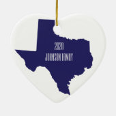 Texas Heart Personalized Christmas Keramik Ornament (Hinten)