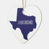 Texas Heart Personalized Christmas Keramik Ornament (Links)