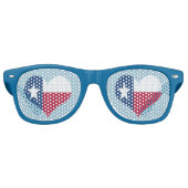 Texas Heart Shaped Flag Sonnenbrille (Vorderseite)