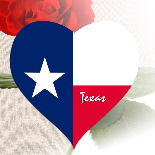 Texas Heart Sticker, Patriotic Texas Flag Herz-Aufkleber