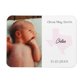 Texas Hearts Custom Foto Geburtsankündigung Magnet (Horizontal)