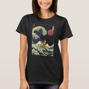Texas Heeler Japanisch Kanagawa Wave Surf Dog T-Shirt