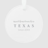 Texas Heimat Personalisiert Ornament (Rückseite)