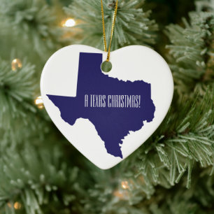 Texas Herz Personalisierte Weihnachten Keramik Ornament