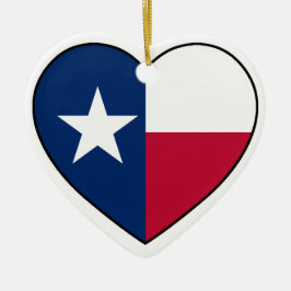 Texas-Herz-Verzierung für Weihnachtsbaum Keramikornament