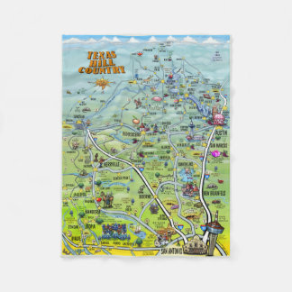 Texas Hill Country Fun Karte Fleecedecke