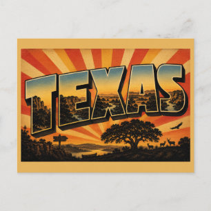 Texas Hill Country Plateau Flüsse Kunst Postkarte