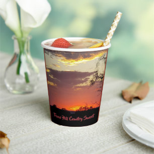 Texas Hill Country Sonnenuntergang Papiertasse Pappbecher